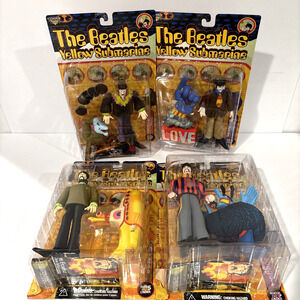 McFarlane Toys The Beatles Yellow Submarine Action Figure Set 4 NIB 1999 Vintage